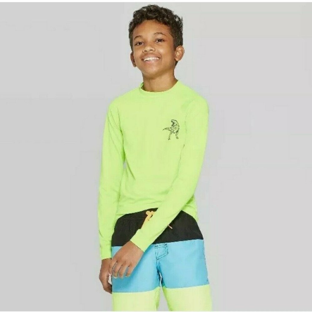 Boys Long Sleeve Rash Guard Swim Shirt - Picture 1 of 3
